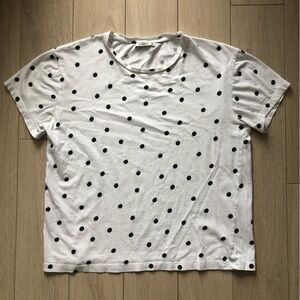 Pull & Bear Black & White Polka Dot T Shirt